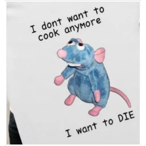 Sticker: Ratatouille cansado