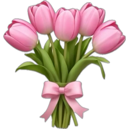 Figurinha: Buquê de Tulipas Cor-de-Rosa