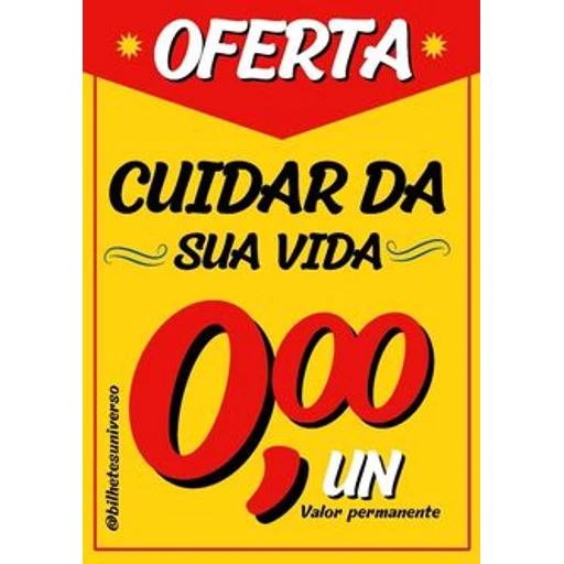 Figurinha: Oferta: Cuidar da sua vida