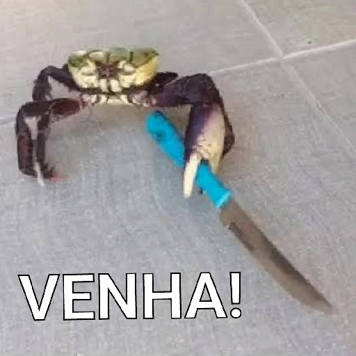 Figurinha: Caranguejo ameaçador com faca