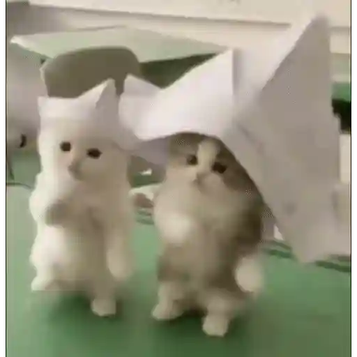 Figurinha: Gatinhos de Chapéu de Papel