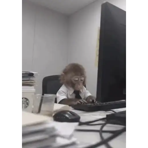 Figurinha: Macaco Trabalhando