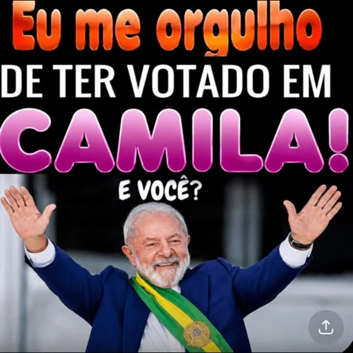 Figurinha: Orgulho de votar em Camila