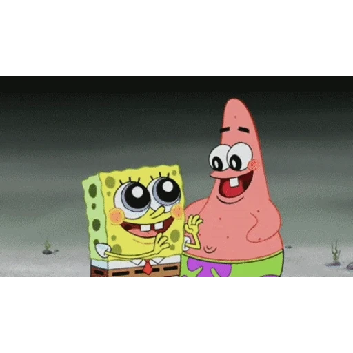 Sticker: Bob Esponja y Patricio alegres