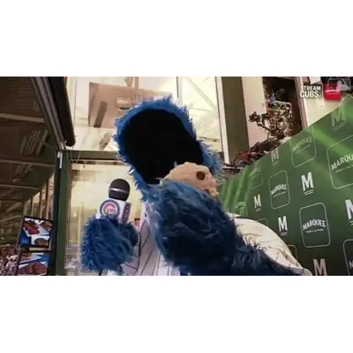 Sticker: Cookie Monster at the Cubs game