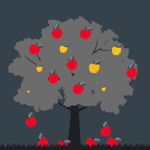 Sticker: Rabbit and Apples