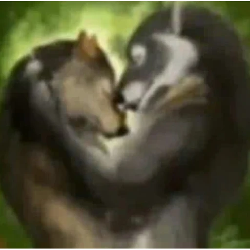 Figurinha: Lobos em forma de coração