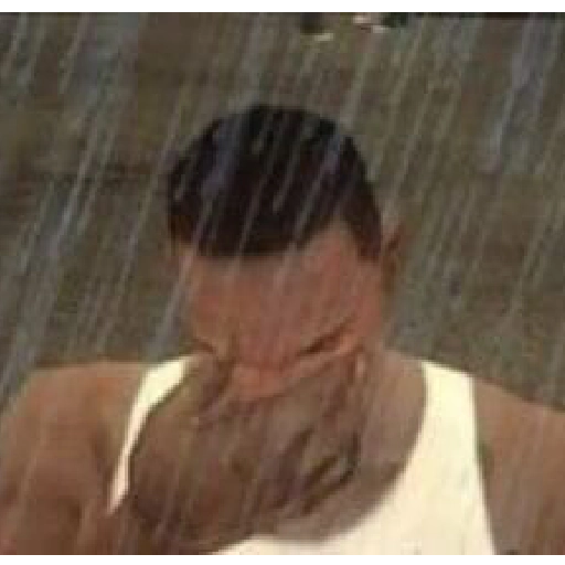 Figurinha: CJ Triste na Chuva