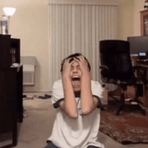 Figurinha: Gamer em desespero