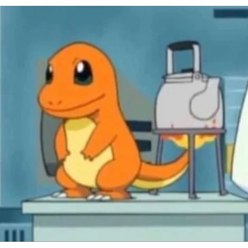 Figurinha: Charmander usando o fogo da cauda