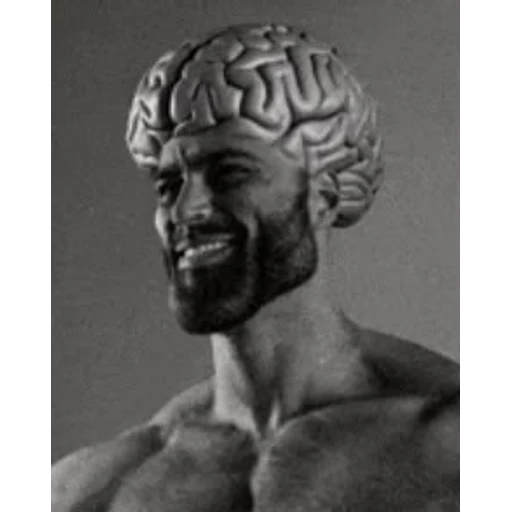 Sticker: Gigachad with big brain