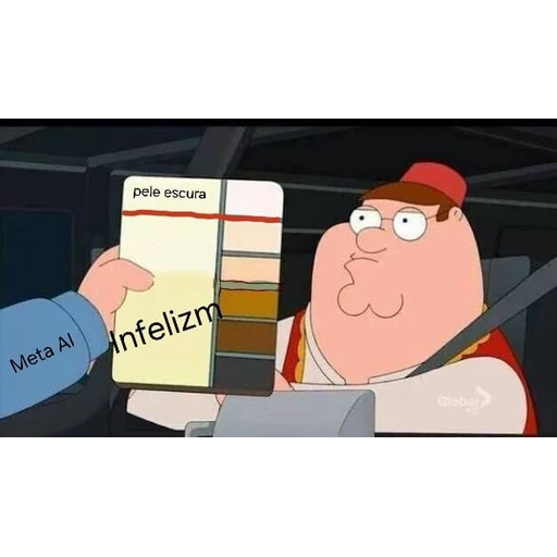 Figurinha: Peter Griffin e a paleta de pele