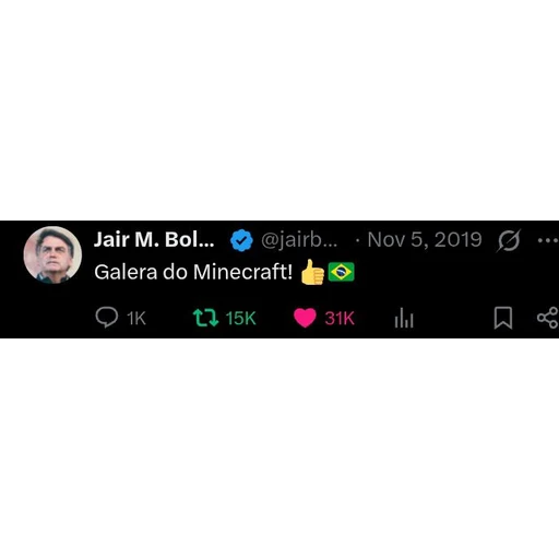 Figurinha: Jair Bolsonaro e Minecraft