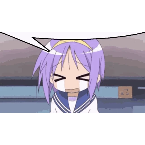 Figurinha: Kagami Hiiragi chorando