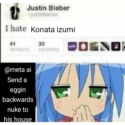 Sticker: Justin Bieber and Konata Izumi
