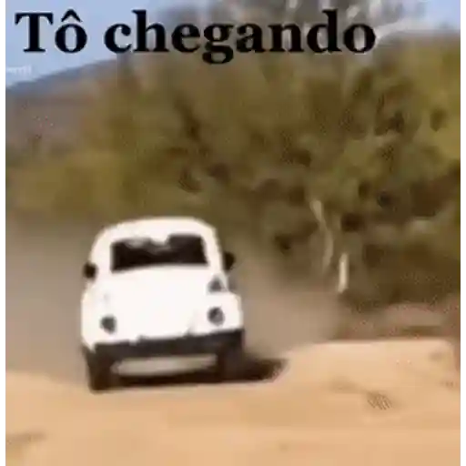 Figurinha: Fusca pulando terra