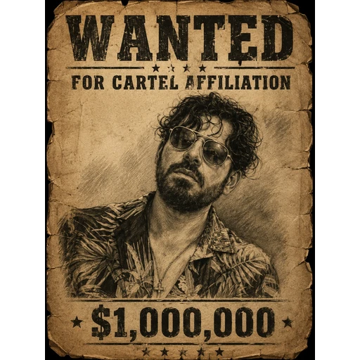 Figurinha: WANTED For Cartel Affiliation