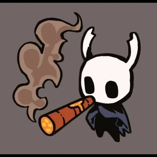 Figurinha: Cavaleiro de Hollow Knight fumando