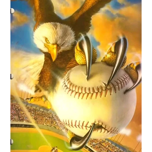 Sticker: Eagle in baseball