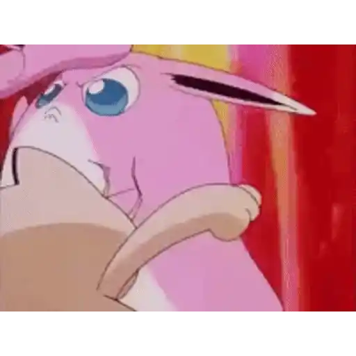 Figurinha: Jigglypuff dando tapa em outro Pokemon