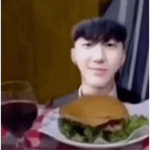 Sticker: Changbin eating burger