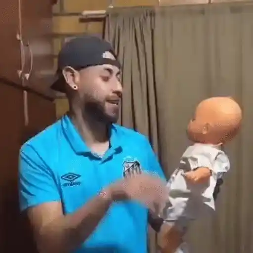 Sticker: Neymar lookalike and doll