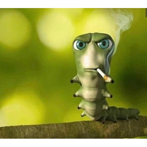 Sticker: Smoking caterpillar