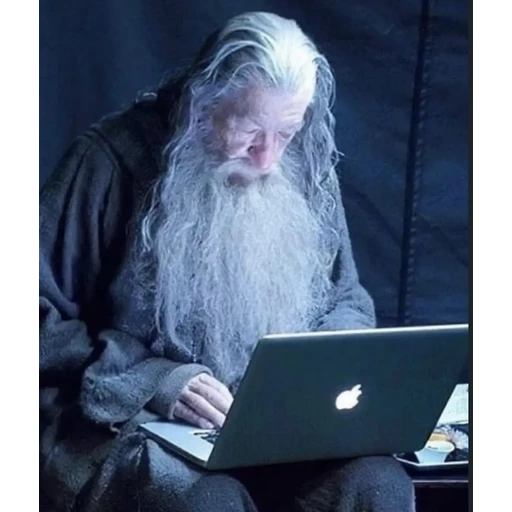 Figurinha: Gandalf no notebook