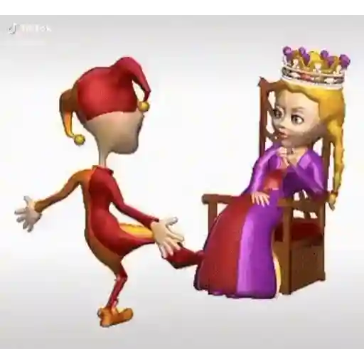 Figurinha: Palhaço chuta a rainha