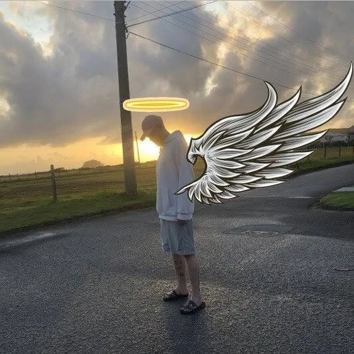Sticker: Angel on the road
