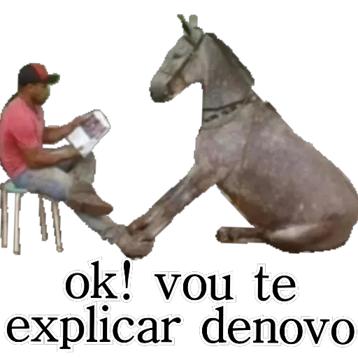 Figurinha: Cavalo aprendendo
