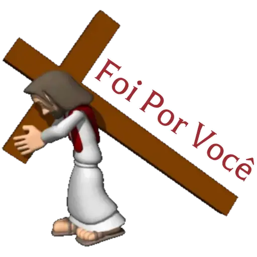 Figurinha: Jesus carregando a cruz