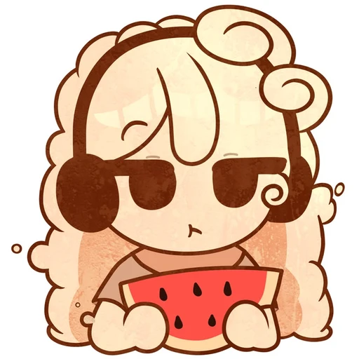 Figurinha: Personagem com melancia