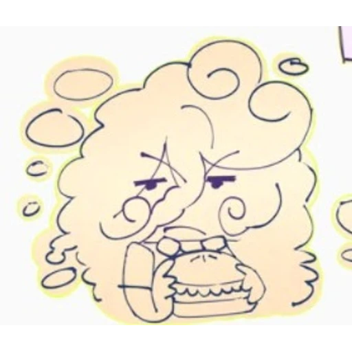 Sticker: Personaje comiendo hamburguesa