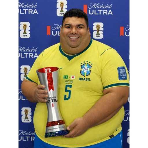 Figurinha: Jogador Brasileiro com Troféu