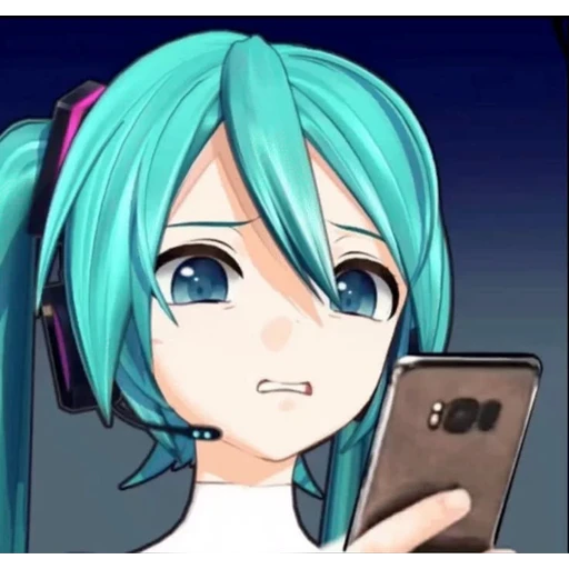 Sticker: Hatsune Miku con celular