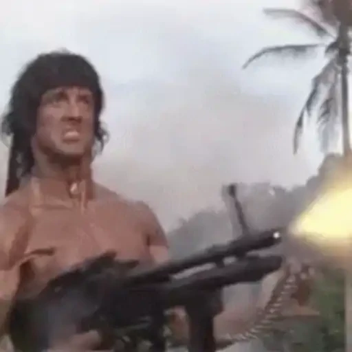Figurinha: Rambo atirando