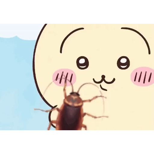 Sticker: Personaje tierno y cucaracha