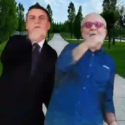 Figurinha: Dois políticos dançando