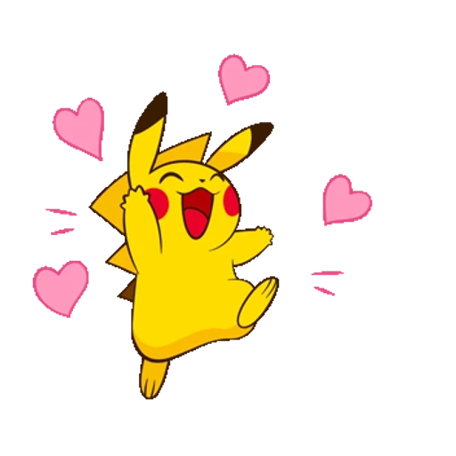 Figurinha: Pikachu Feliz com Corações