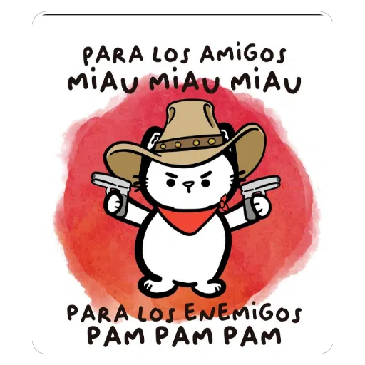 Sticker: Gato vaquero miau miau