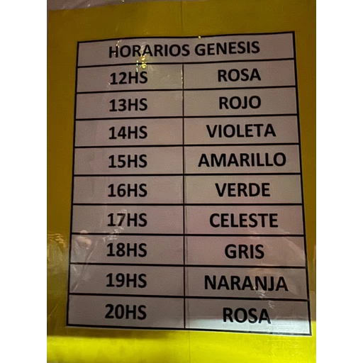 Figurinha: Horários Genesis