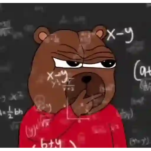 Sticker: Oso matemático confuso