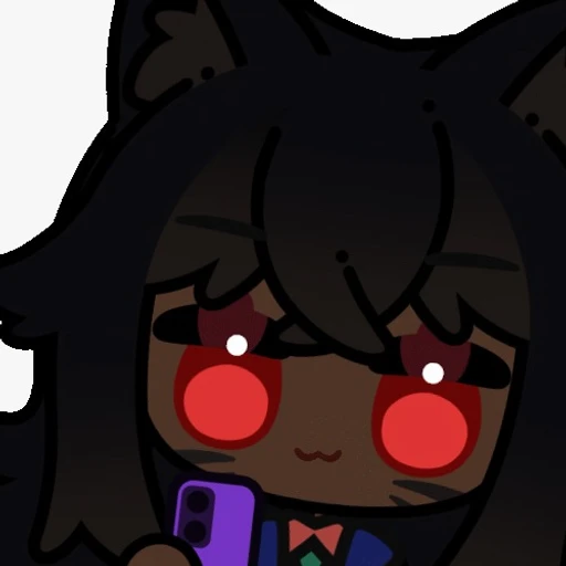 Sticker: Cute cat-girl on phone