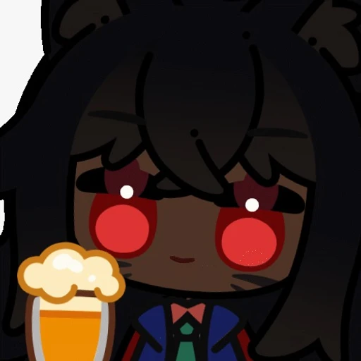 Sticker: Personaje anime con cerveza