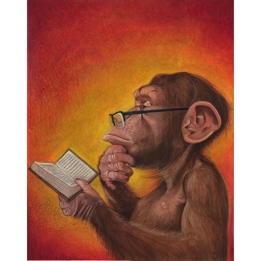 Sticker: Thinking Chimpanzee