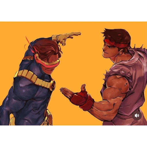 Figurinha: Cyclops e Ryu