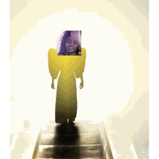 Sticker: Ángel subiendo las escaleras