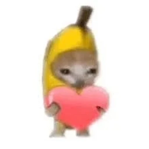 Figurinha: Gatinho Banana com Coração