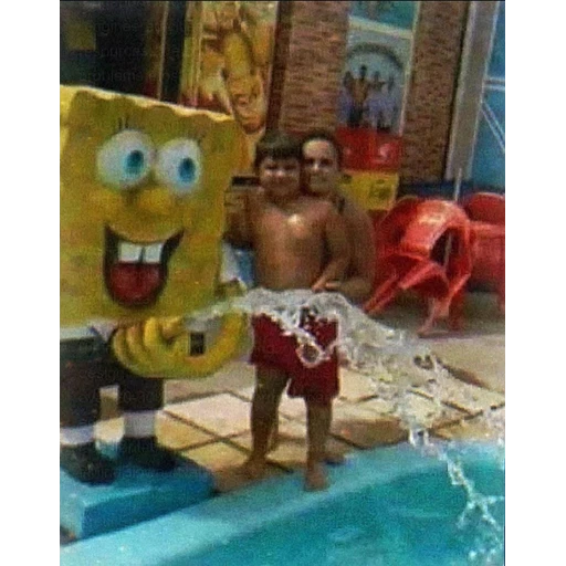 Figurinha: Bob Esponja na piscina